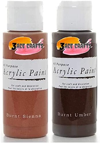3 Ace Crafts Pack of 2 - Metallic Silver & Metallic Antique Gold - Acrylic Paint 59ml - Decoration Kids, Garden Furniture Ornaments, Outdoor Paint, Air Drying, Modelling Clay, Plastic, Board & Paper
