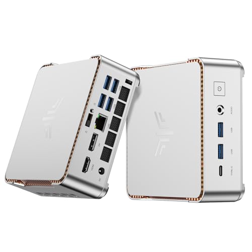 NiPoGi Pinova P2 Mini PC AMD Ryzen R2544(Meilleur Que 3500U/i3-10110U/N95, jusqu'à 3,70 GHz, 4C/ 8T), 16 Go DDR4 512 Go M.2 SSD Mini Ordinateur de Bureau W-11 Pro, HDMI, DP, Type-C, Triple é