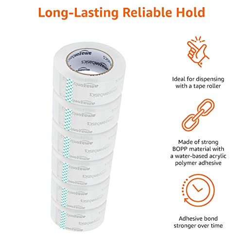 Image of Amazon Basics Packing Tape, Strong & Durable for Moving, Storage, Shipping, Mailing and Sealing, Crystal Clear, 1.88 inch x 109 Yards, 12-Pack