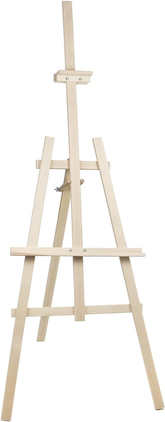 Chevalet en Bois Réglable pour Peinture – Idéal pour Artistes, en Hêtre Robuste et Durable, Hauteur Ajustable pour Confort Optimal (Bois, 2-180 cm)