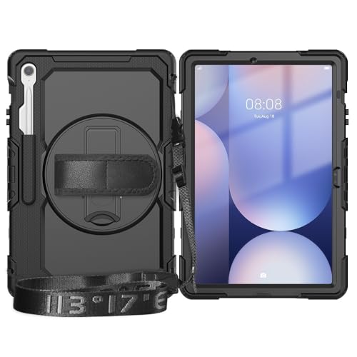 Étui Samsung Galaxy Tab S10 FE+ avec protection écran béquille et dragonne rotative X620