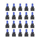 Zpana Car Halogen Instrument Cluster Bulbs Kits, 20PCS T5 17 57 86 Vehicle Dash Panel Lamp With Twist Lock Socket, 12V Automotive Interior Replacement Dashboard Light, Universal Fit (Blue)