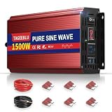 TAGEEBLU 24V 1500W Pure Sine Wave Inverter - 3000W Surge for Truck, 24V DC to 110V AC...