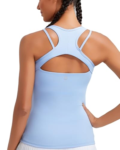 Image of RUNNING GIRL Tank Tops with Built in Bras,Workout Racerback Tank Tops for Women Athletic Yoga Top