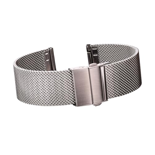 Bracelet de montre argent en maille milanaise acier inoxydable
