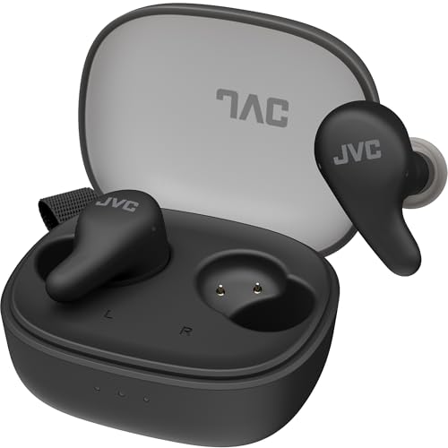 JVC HA-A23T-B - Auricolari True Wireless Gumy Premium con Cancellazione del Rumore, Bluetooth 5.4, ModalitĂ Suono Ambientale, 26 ore di autonomia e Custodia di Ricarica Traslucida, USB-C, Nero