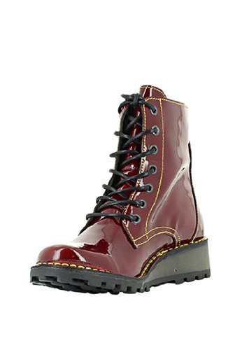 Fly London Marv, Botas Militares, Rojo-Rot (Burgundy 005), 42