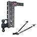 Drop Hitch 2.5" Receiver Class V 21K Towing Hitch GH 626, Combo Includes Dual Hitch Ball, Pintle Lock & 2 Hitch (15" DROP 2.5")