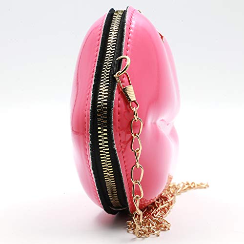 LoveWLC Red Lip Clutch Purse,novelty PU mini Evening handbags Crossbody Bag for Women trendy3