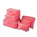 Produktbild 6Pcs Travel Storage Bag for Clothes Luggage Packing Cube Organizer Suitcase (Rose Red)