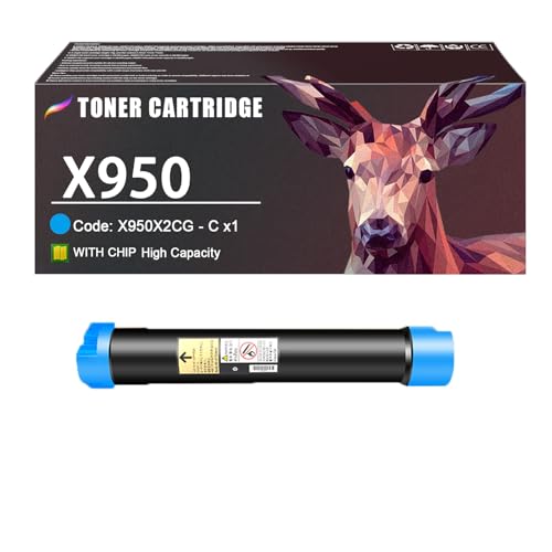 HGAERCDO X950 Toner Cartridge Compatible for Lexmark X950 X950X2CG Cyan Toner Cartridge Work for Lexmark X950 X952 X954 X950de X952dte X954dhe Printers