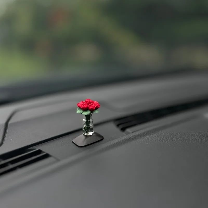 Roses car Center Console Window Ornament mini Cure car Accessories Ladies Personality Beautiful Interior Ornaments