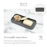 ZCCZ Grey 6-Piece Bathroom Accessory Set - Organizer With Toothbrush Holder, Soap Dispenser, Vanity Tray, 2 Q-tip Holders - Modern Decor - Image 7