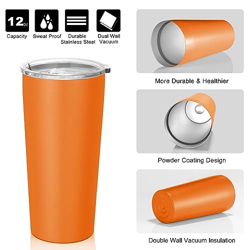 Image of VEGOND 20oz Tumbler Stainless Steel Tumbler with Lid And Straw Vacuum Insulated Double Wall Travel Coffee Mug(orange package 6)