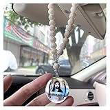 Islamic Car Hanging Prayer Beads – 33 Beads Tasbih with Imam Ali Stainless Steel Pendant For Muslim Car Decor and Accessories