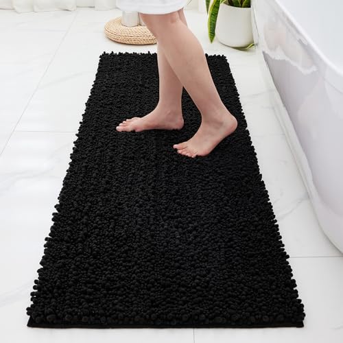 Disolla Bathroom Runner Rug 55x24, Soft Chenille Long Bath Mat, Black by Disolla - Used condition - Image 8