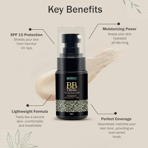 Juanna Belle BB Cream With SPF 15 For Sun Protection & Radiant Complexion | Conceals Dark Spots & Blemishes | Matte Finish With Vitamin C | UVA-UVB Protection | Lightweight and Hydrated Cream | Suitable to All Skin Types 2 41AT2lSyAyL. SL500