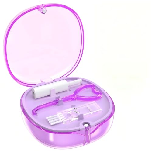Braces Retainer Container Case with Mirror, Aligner and Retainer Holder Case Mouthguard Storage Container for Night Guard, Clear Aligner, Orthodontic Supplies with Removal Tool, Chew and Travel Brush
