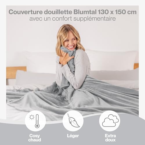 Plaid polaire extra doux 130x150 cm gris Everbrent
