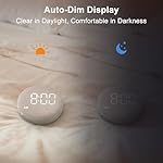 SolaceRise Super Loud Alarm Clock for Heavy Sleepers: Vibrating Digital Auto-Dim Clock with Bed Shaker for Hearing Impaired - Portable Rechargeable Battery for Bedroom Travel Dorm - Putty - Image 5