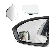 Suvnie 2PCS Blind Spot Mirror, Round HD Glass Frameless Side Rear View Mirror, 360° Adjustable Wide Angle Convex Rear View Mirror, Universal Car Accessories for Truck Van (Fan Shape)