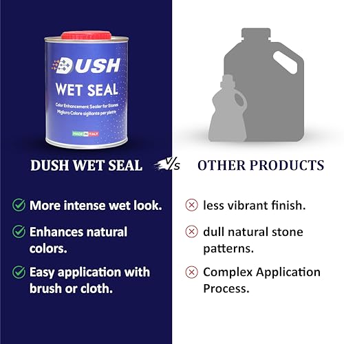 Image of DUSH Wet Look Stone Colour Enhancer Sealer for Marble, Granite & Natural Stone, Crystal, 1 Litre (1000 ml)