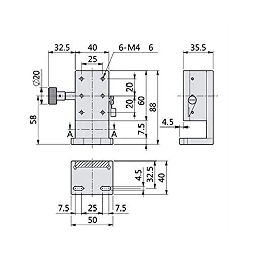 Ftvogue FTVOGUES2QOWCD9MY342 Spz40-60 Z-Axes Linear Stage,Z-Axis, Linear Bearings Linear Roller Bearings Rack And Pinion Dovetail Groove Sliding Table thumb #4