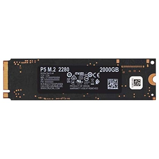 Crucial P5 2TB 3D NAND NVMe Internal SSD, up to 3400MB/s - CT2000P5SSD8