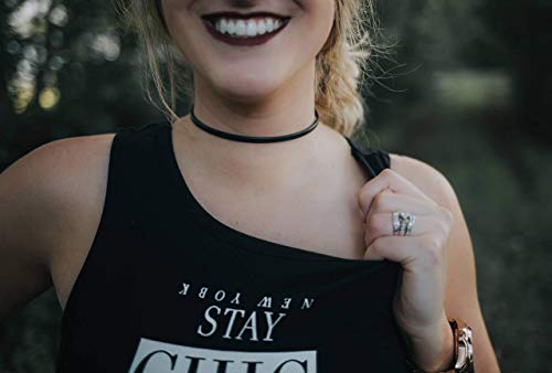 Arthlin Genuine Leather Choker Necklace For Women, Black, 5Mm Wide, Made In Usa #TOP2