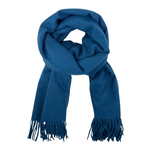 Humble Hilo Soft Wool Scarf or Shawl, Large Winter Wrap Pashmina 74 x 27 (Sapphire W24)