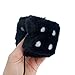 YGMONER Black Fuzzy Dice for Car Rear View Mirror, Pair of 2.75