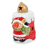 Zerodeko Weihnachtliche Schneemann Kerzenhalter Tischdeko Leuchtend Festliche Desktop Ornament Handgefertigt für Gemütliche Xmas Supply Wohnzimmer Atmosphäre