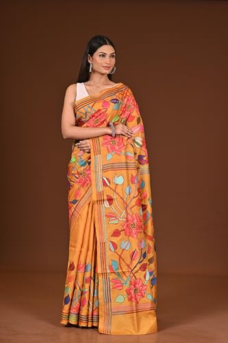 Ramshyam Collection mustard pure silk saree in pure silk – image 3