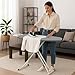 CROWNSHOP Ironing Boards 110X38X64-77CM 6 Adjustable Heights Non-Slip Rubber Feet Cotton Cover with Iron Rest TopIron Board Universal Extra Wide Lightweight Iron Board Rack (Gray)