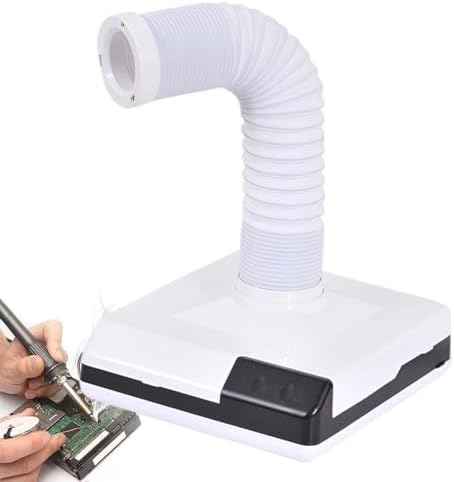 Grinding Dust Suction Machine, Mini Solder Fume Extractor with Led Light, Bench Top Smoke Absorber, Nail Dust Collector for Grinding and Polishing