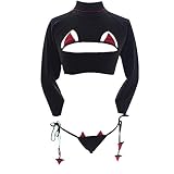 TOMORI Womens Cute Cat Lingerie Naughty Devil Costume Outfit Lolita Anime Cosplay Sleepwear
