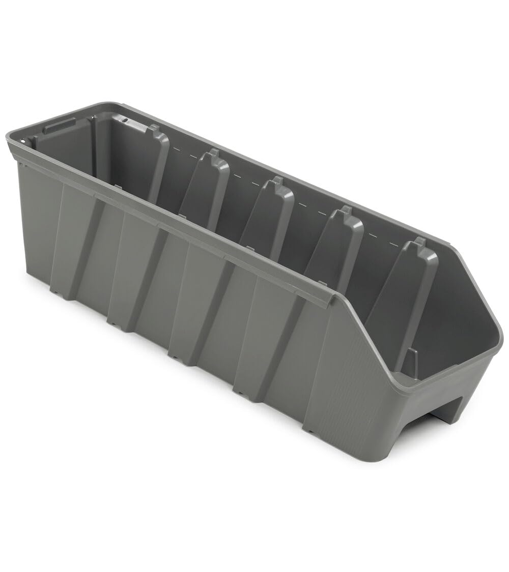 FAMI - Pack da 16 Contenitori per Scaffale RK Box Air in PP Riciclato – Cassette a Bocca di Lupo Sovrapponibili per Minuteria e Picking (141x500x142h mm)