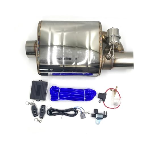 Image of Exhaust Tailpipe 51/63/76MM Car Exhaust System Vacuum Valve Control Exhaust Pipe Kit Variable Silencer Stainless Universal Remote Control End Pipes(76MM Left 1)