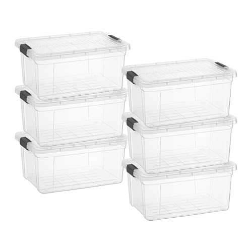 Image of Superio 1.85 Quart Clear Plastic Storage Boxes with Lids, Stackable Organizer Containers, BPA-Free Storage Bins for Home, Office, School & Dorm, 6 Pack