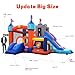 Commercial Grade Bounce House for Big Kids 5-12, 100% PVC Inflatable Bounce House Obstacle Course for Adult with 2 Slide, Ball Pit, Large Bounce Area, Climbing Wall, Basketball Rim 16x12x10FT w/Blower