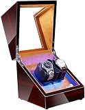 MKAK Double Automatic Watch Watches Winder Orologi da stoccaggio Rotante Incorporato LED 4. modalità Rotazione Tranquillo Motore Doppio Motore Accessori per Orologi(H)