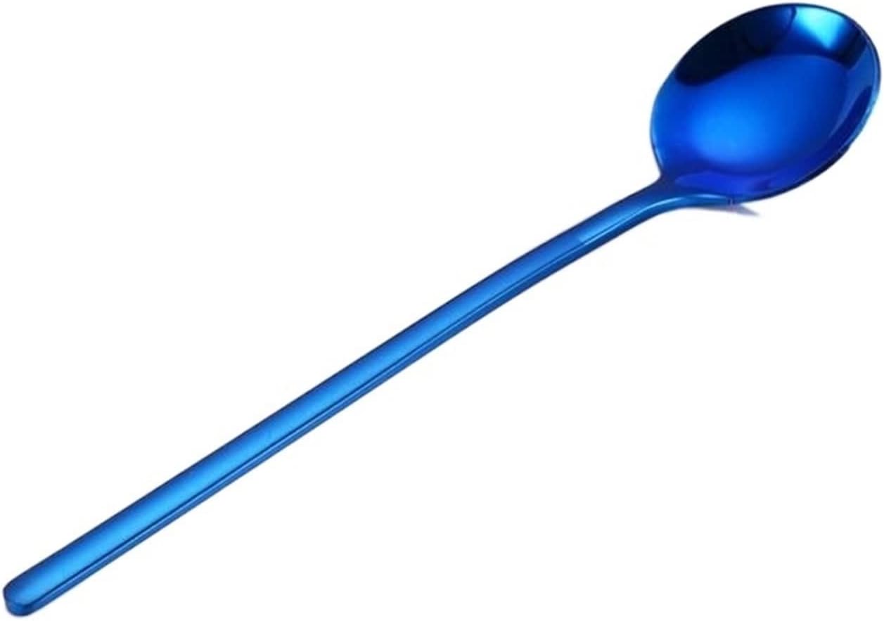 Coffee Scoops Vacuum Plating Stainless Steel Coffee Spoon Long Handle Tea Spoons Kitchen Hot Drinking Flatware Drop Shipping(Silver)