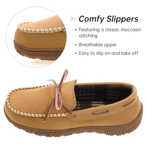 Image of Vonair Mens Moccasin Slippers Indoor Outdoor Slip on Warm House Shoes Breathable Moccasins for Men