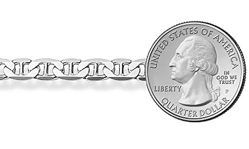 Savlano 925 Sterling Silver 5.5mm Italian Solid Flat Mariner Link Chain Necklace for Men & Women - Made in Italy Comes With a Gift Box3
