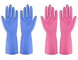 IUCGE Rubber gloves dishwashing 4 Pairs for Kitchen,Cleaning gloves for household Reuseable.(Medium,