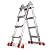 Soctone Ladder, A Frame 4 Step Extension Ladder, 17 Ft with Multi Position & Removable Tool Tray with Stabilizer Bar, 330 lbs Weight Rating Telescoping Ladder for Household or Outdoor Work