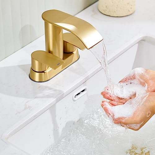 Ultimate Unicorn DJS-MP-SB-PB-BG Waterfall Bathroom Sink Faucet Brushed Gold thumb #3