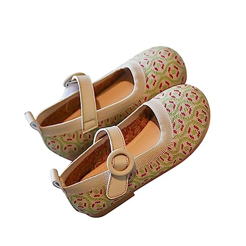 Kids Girls Casual Shoes Spring/Summer Short Heel Ethnic Printing Rubber Sole Birthday gift for 4 month old baby girl