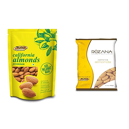 Image of Tulsi California Almonds 500g + Tulsi California Rozana Almond, 500g