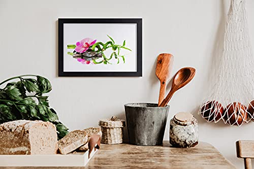 Affiche encadrée pierres de fleurs de bambou art Tulup 30x20 cm